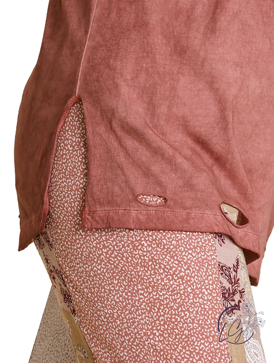 Curvy The Best Things Distressed V-Neck