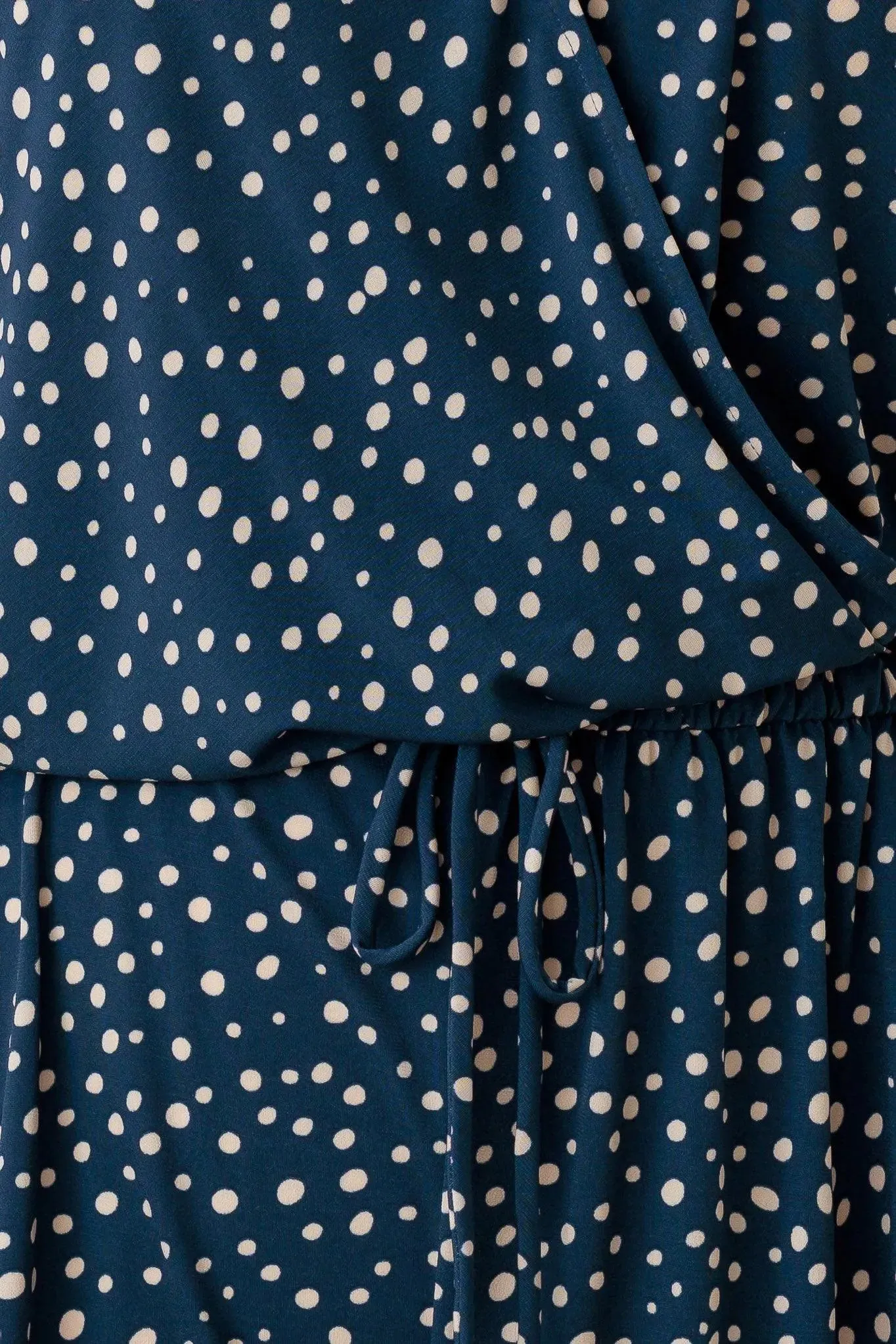 Plus Size Polka Dot Short Sleeve Adjustable Belt Warp Romper