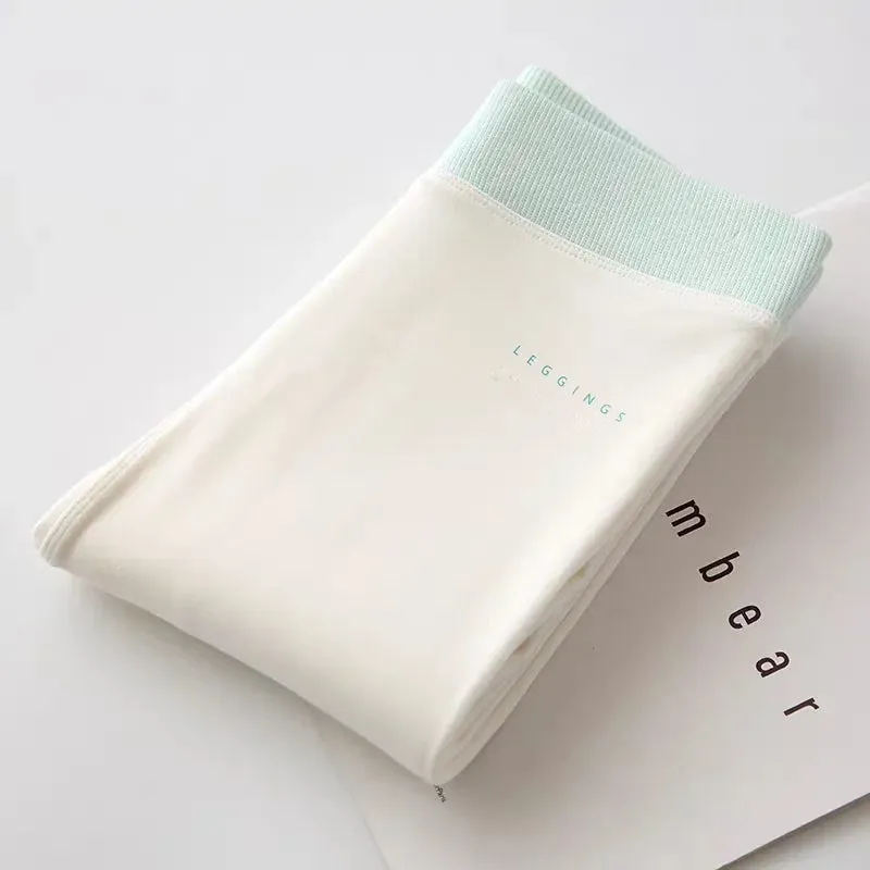 Ribbed Leggings For Women High Waist Warm Cotton Pants